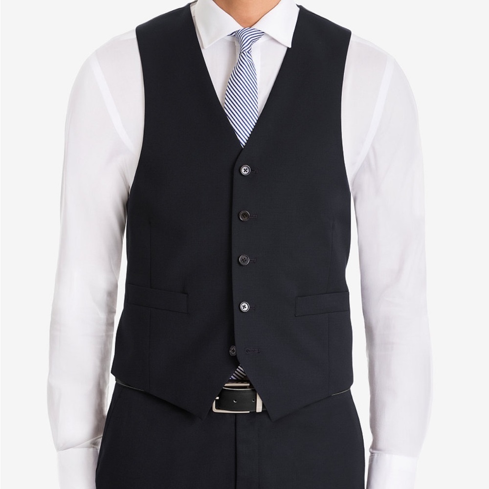 Lauren Ralph‎ Lauren Men's UltraFlex Classic-Fit Navy Wool Vest Size X-LARGE